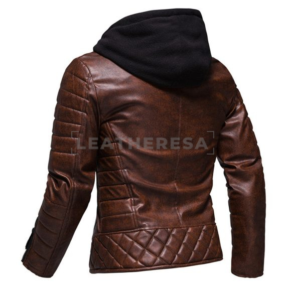 Mens Vintage Distressed Brown Biker Leather Jacket