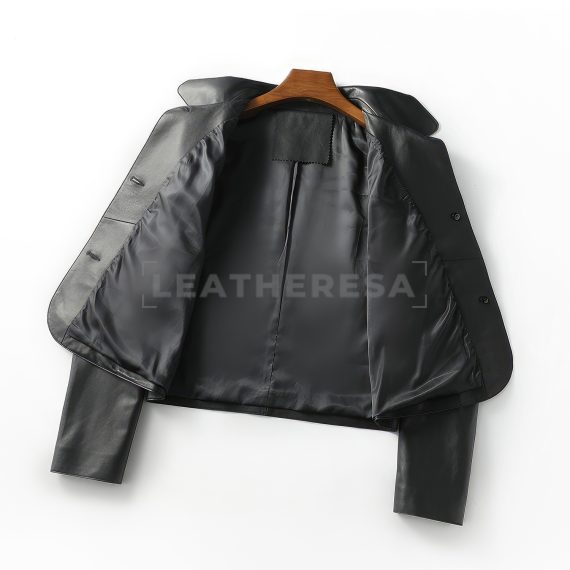 Women Black Lightweight Leather Jacket
